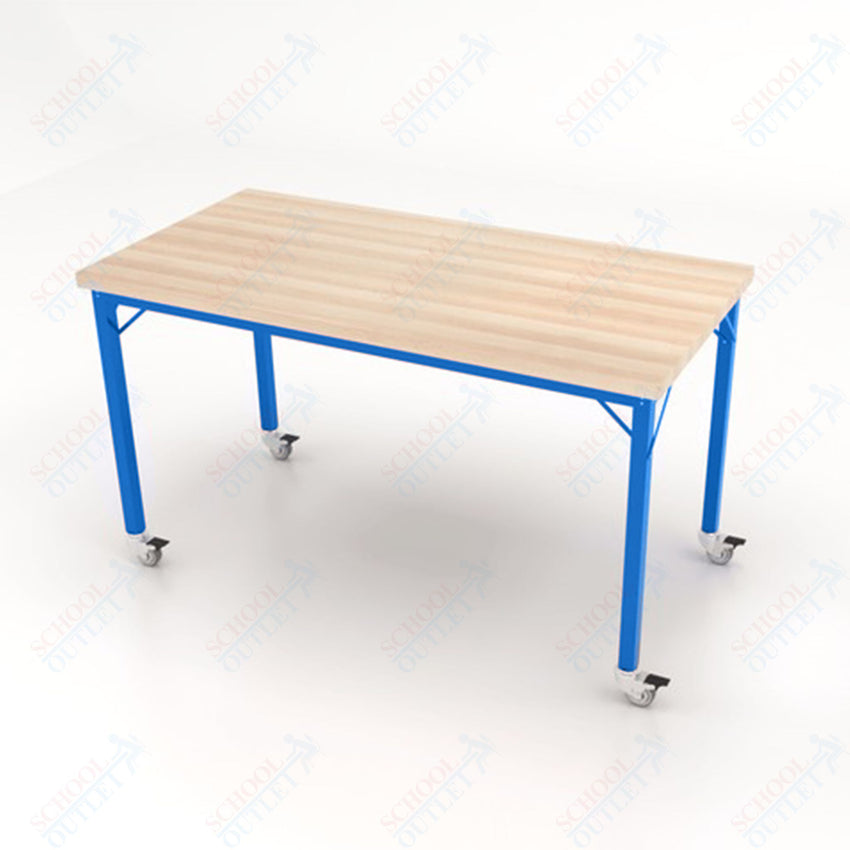 CEF Brainstorm Workbench 34" Height with Maple Butcher Block Top and Steel Frame for 3rd Grade and Up ADA Compliant - SchoolOutlet