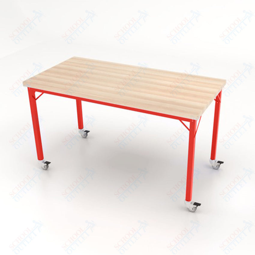 CEF Brainstorm Workbench 34" Height with Maple Butcher Block Top and Steel Frame for 3rd Grade and Up ADA Compliant - SchoolOutlet