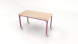 CEF Brainstorm Workbench 34" Height with Maple Butcher Block Top and Steel Frame for 3rd Grade and Up ADA Compliant