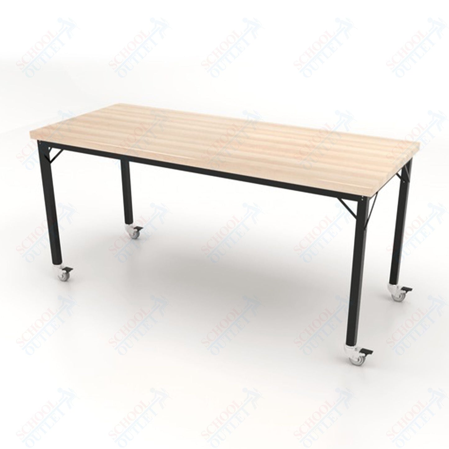 CEF Brainstorm Workbench 34" Height with Maple Butcher Block Top and Steel Frame for 3rd Grade and Up ADA Compliant - SchoolOutlet
