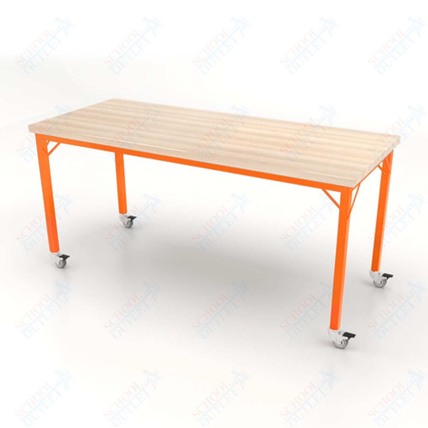CEF Brainstorm Workbench 34" Height with Maple Butcher Block Top and Steel Frame for 3rd Grade and Up ADA Compliant - SchoolOutlet