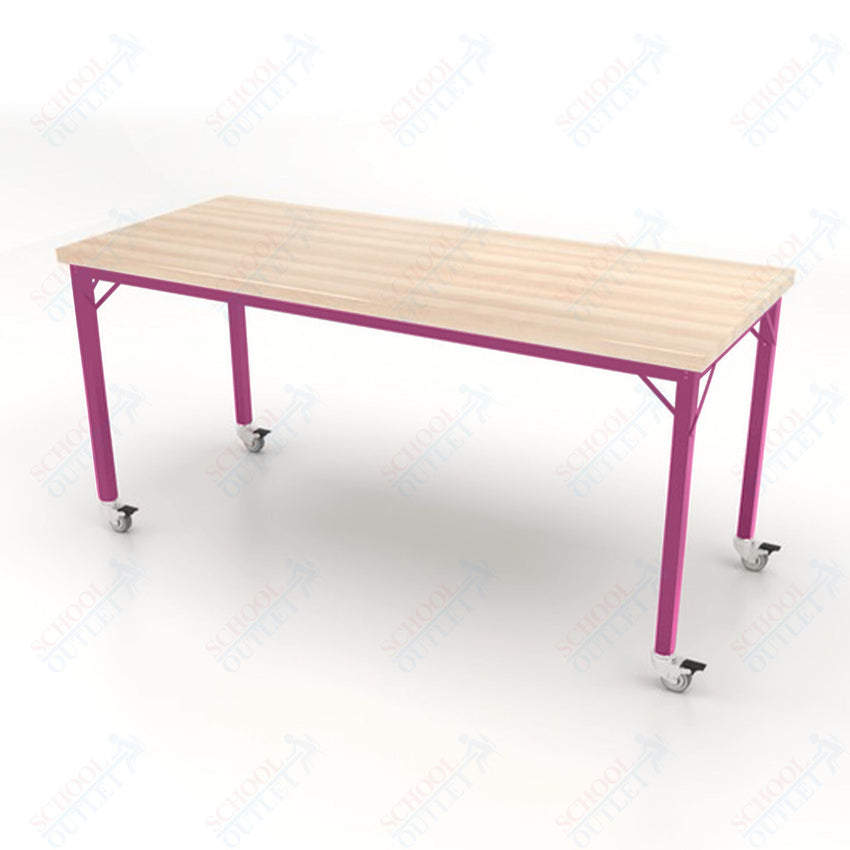 CEF Brainstorm Workbench 34" Height with Maple Butcher Block Top and Steel Frame for 3rd Grade and Up ADA Compliant - SchoolOutlet