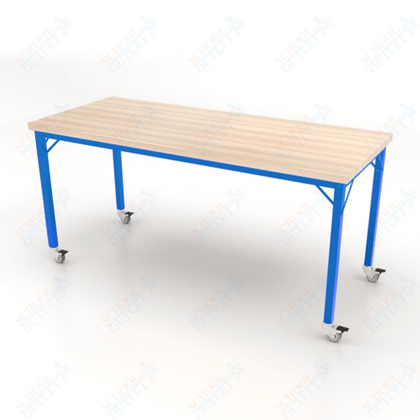 CEF Brainstorm Workbench 34" Height with Maple Butcher Block Top and Steel Frame for 3rd Grade and Up ADA Compliant - SchoolOutlet