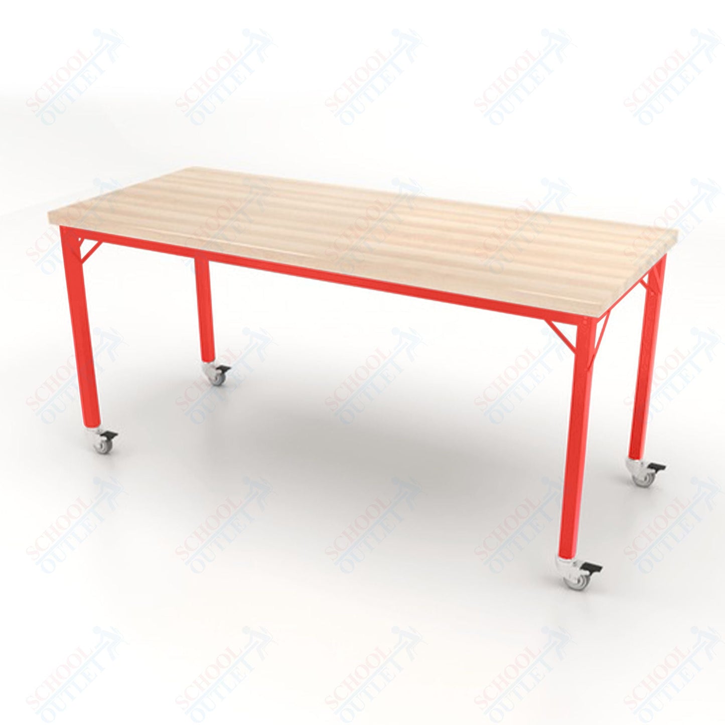 CEF Brainstorm Workbench 34" Height with Maple Butcher Block Top and Steel Frame for 3rd Grade and Up ADA Compliant - SchoolOutlet
