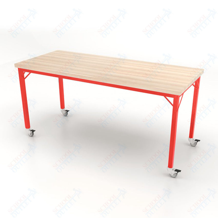 CEF Brainstorm Workbench 34" Height with Maple Butcher Block Top and Steel Frame for 3rd Grade and Up ADA Compliant - SchoolOutlet