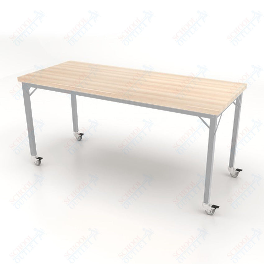CEF Brainstorm Workbench 34" Height with Maple Butcher Block Top and Steel Frame for 3rd Grade and Up ADA Compliant - SchoolOutlet