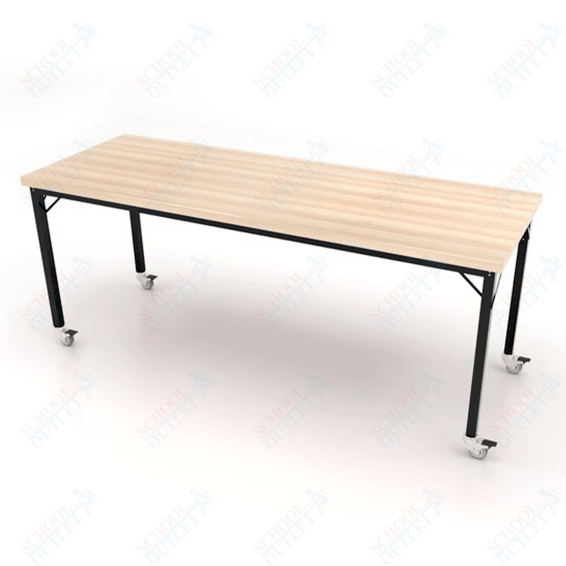 CEF Brainstorm Workbench 34" Height with Maple Butcher Block Top and Steel Frame for 3rd Grade and Up ADA Compliant - SchoolOutlet