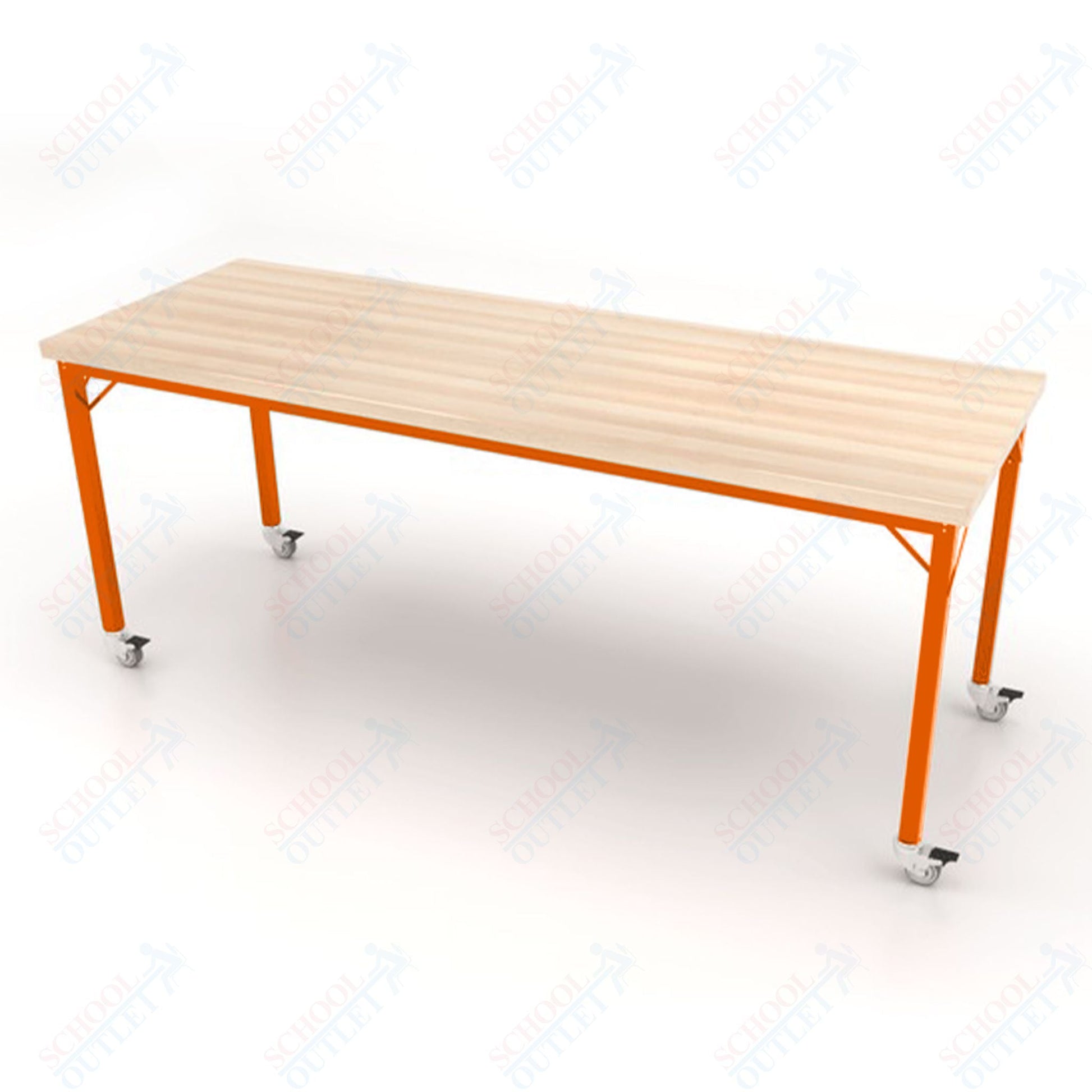 CEF Brainstorm Workbench 34" Height with Maple Butcher Block Top and Steel Frame for 3rd Grade and Up ADA Compliant - SchoolOutlet