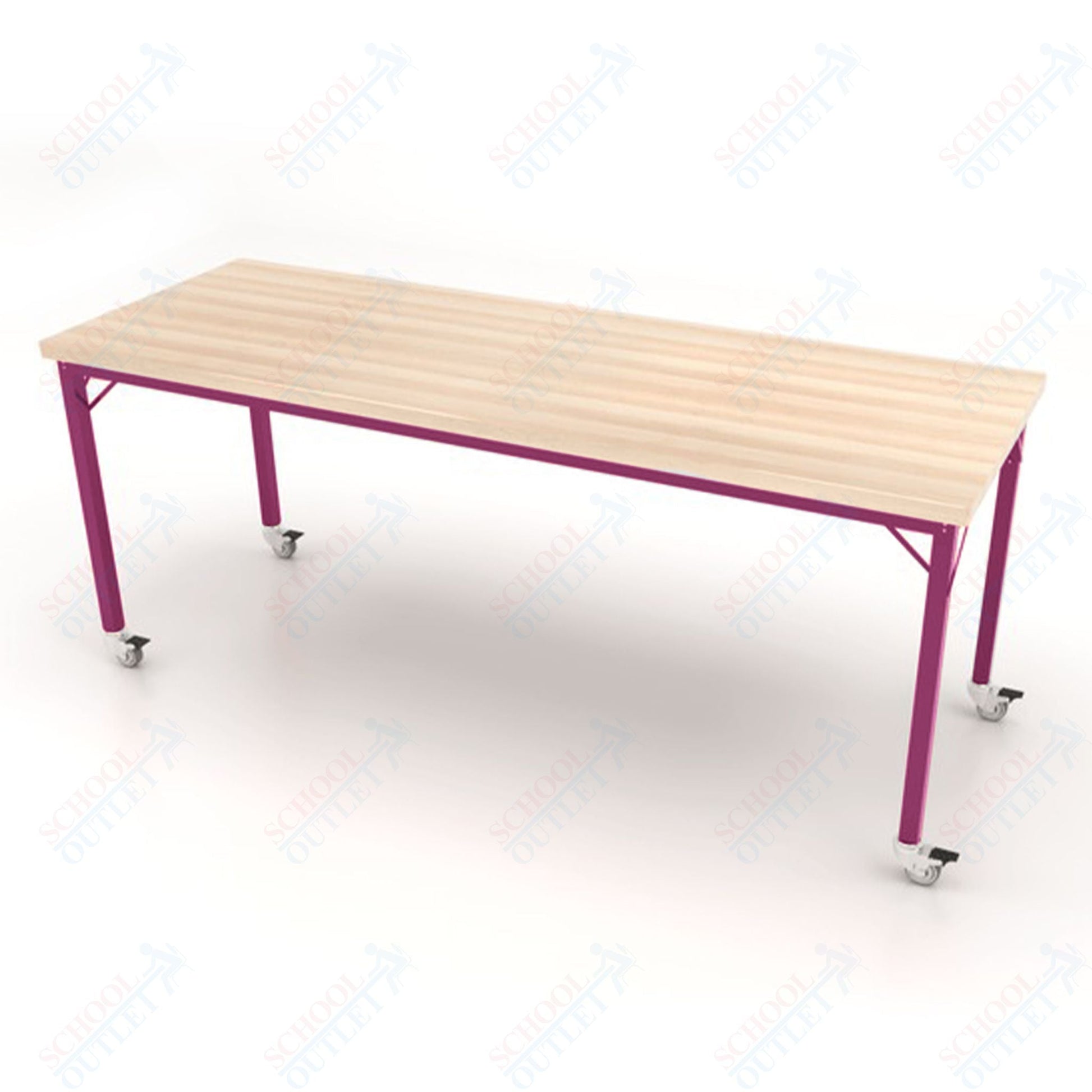 CEF Brainstorm Workbench 34" Height with Maple Butcher Block Top and Steel Frame for 3rd Grade and Up ADA Compliant - SchoolOutlet