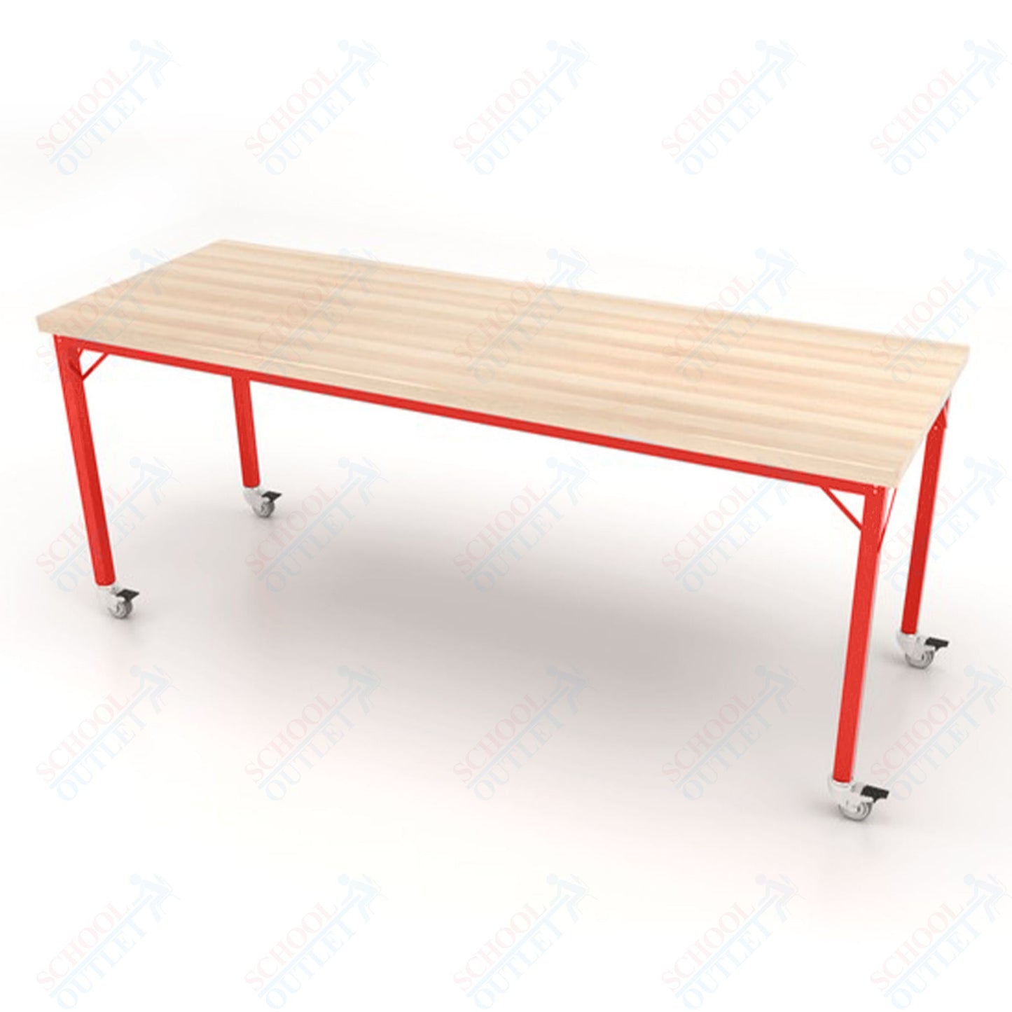 CEF Brainstorm Workbench 34" Height with Maple Butcher Block Top and Steel Frame for 3rd Grade and Up ADA Compliant - SchoolOutlet