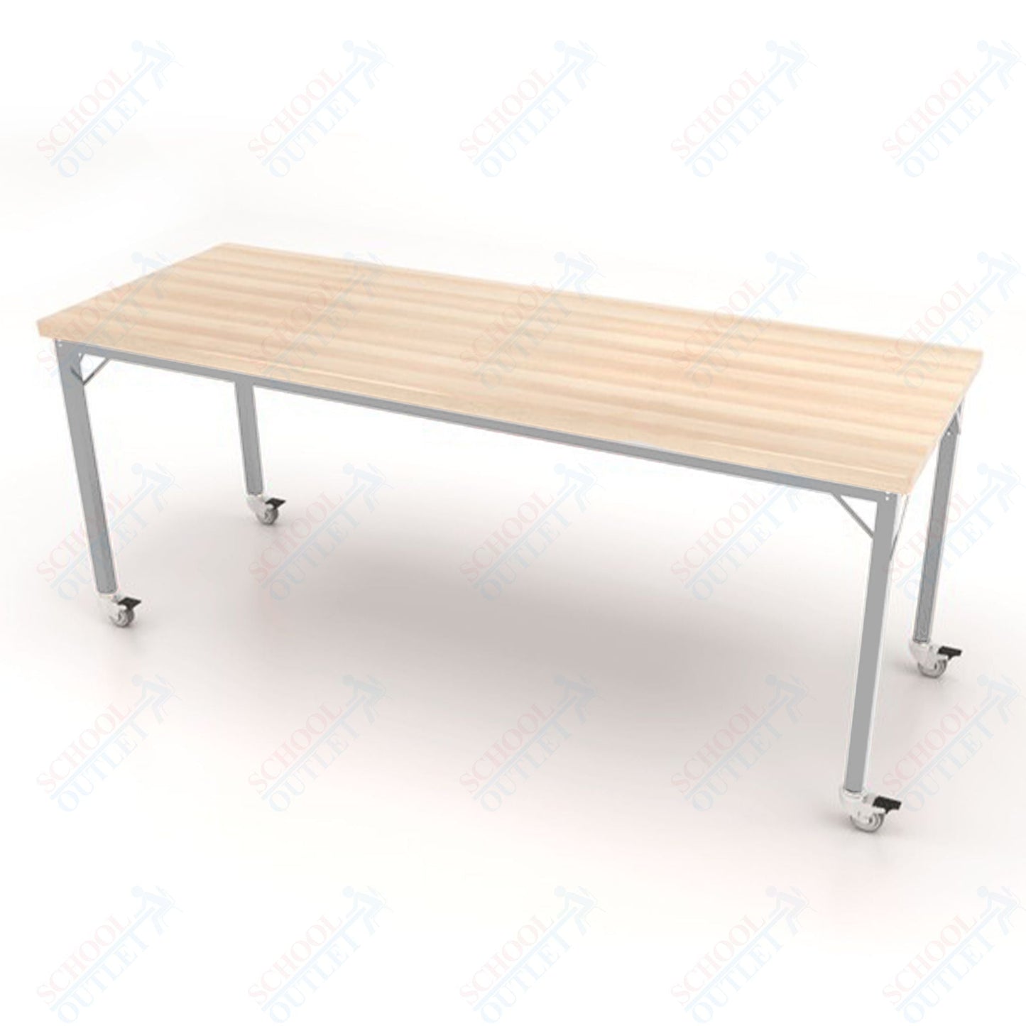 CEF Brainstorm Workbench 34" Height with Maple Butcher Block Top and Steel Frame for 3rd Grade and Up ADA Compliant - SchoolOutlet