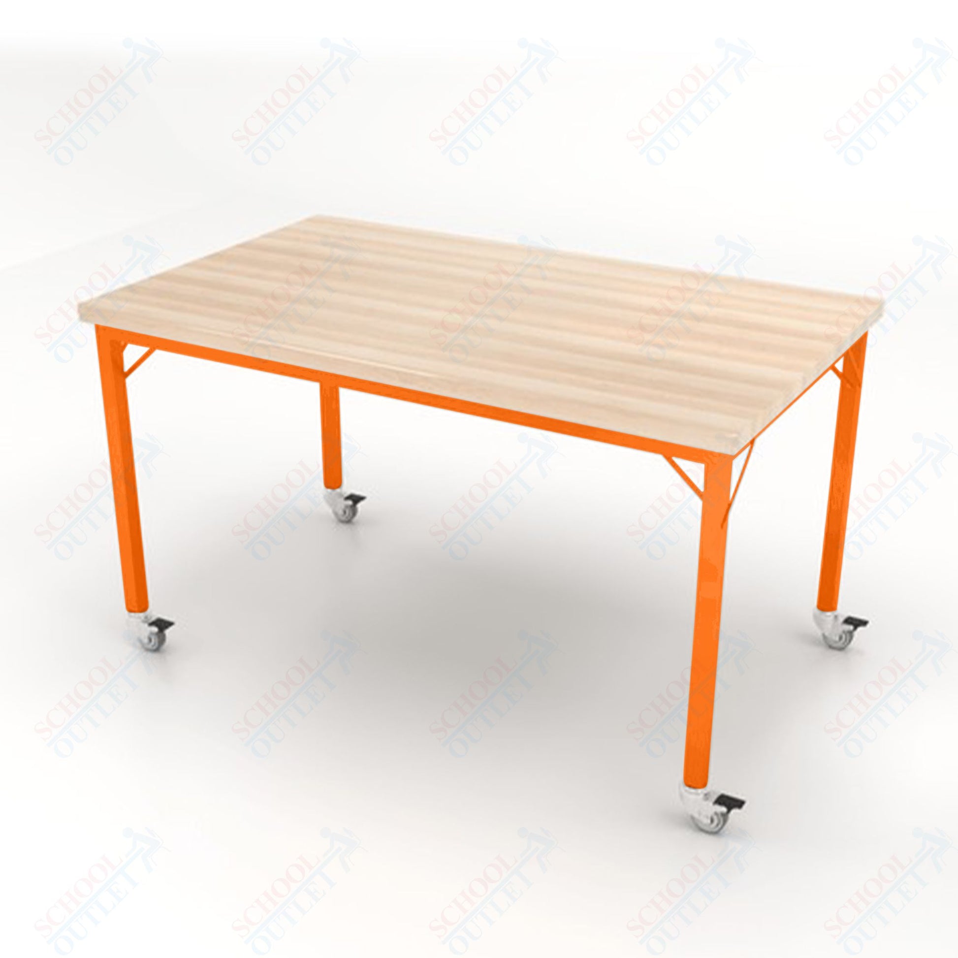 CEF Brainstorm Workbench 34" Height with Maple Butcher Block Top and Steel Frame for 3rd Grade and Up ADA Compliant - SchoolOutlet