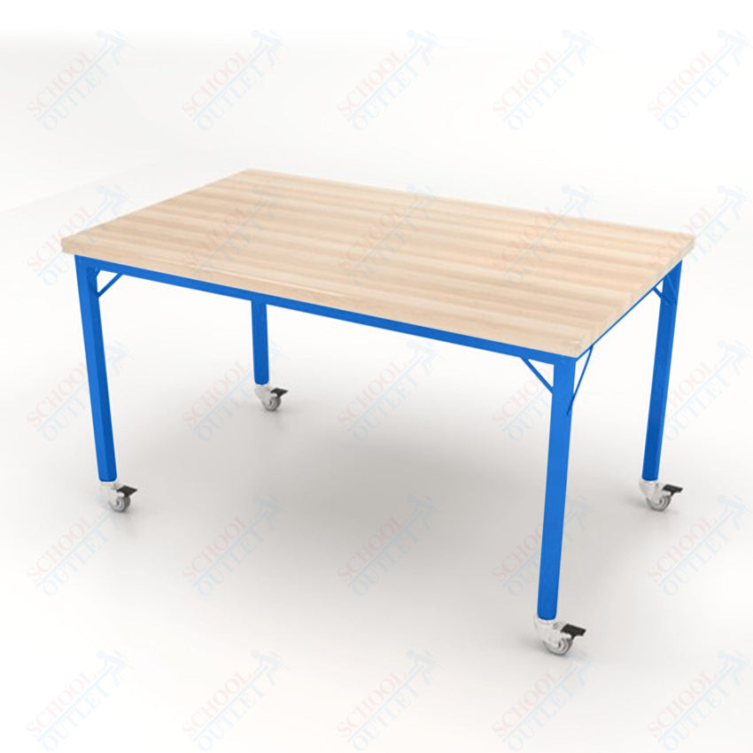 CEF Brainstorm Workbench 34" Height with Maple Butcher Block Top and Steel Frame for 3rd Grade and Up ADA Compliant - SchoolOutlet