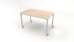 CEF Brainstorm Workbench 34" Height with Maple Butcher Block Top and Steel Frame for 3rd Grade and Up ADA Compliant