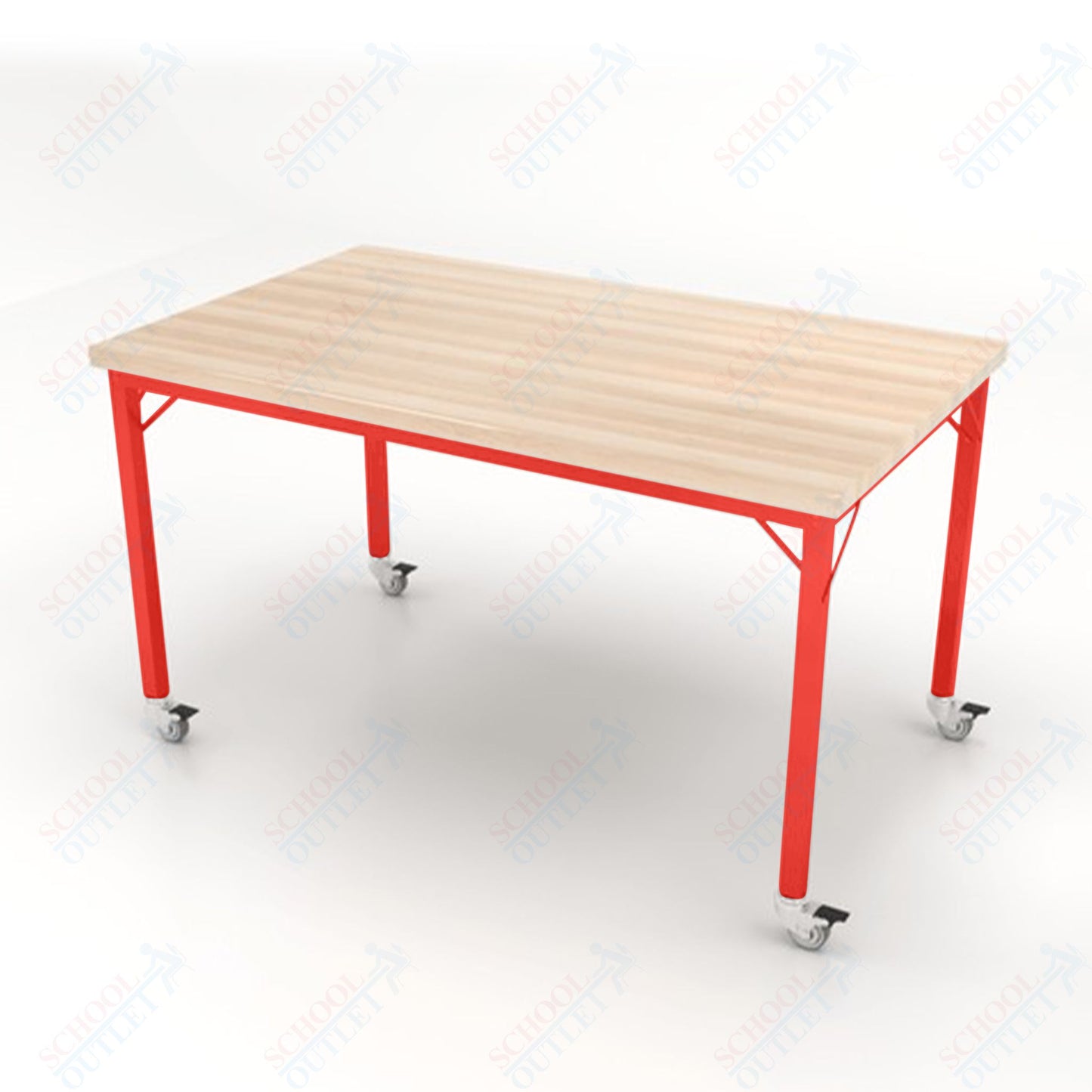 CEF Brainstorm Workbench 34" Height with Maple Butcher Block Top and Steel Frame for 3rd Grade and Up ADA Compliant - SchoolOutlet