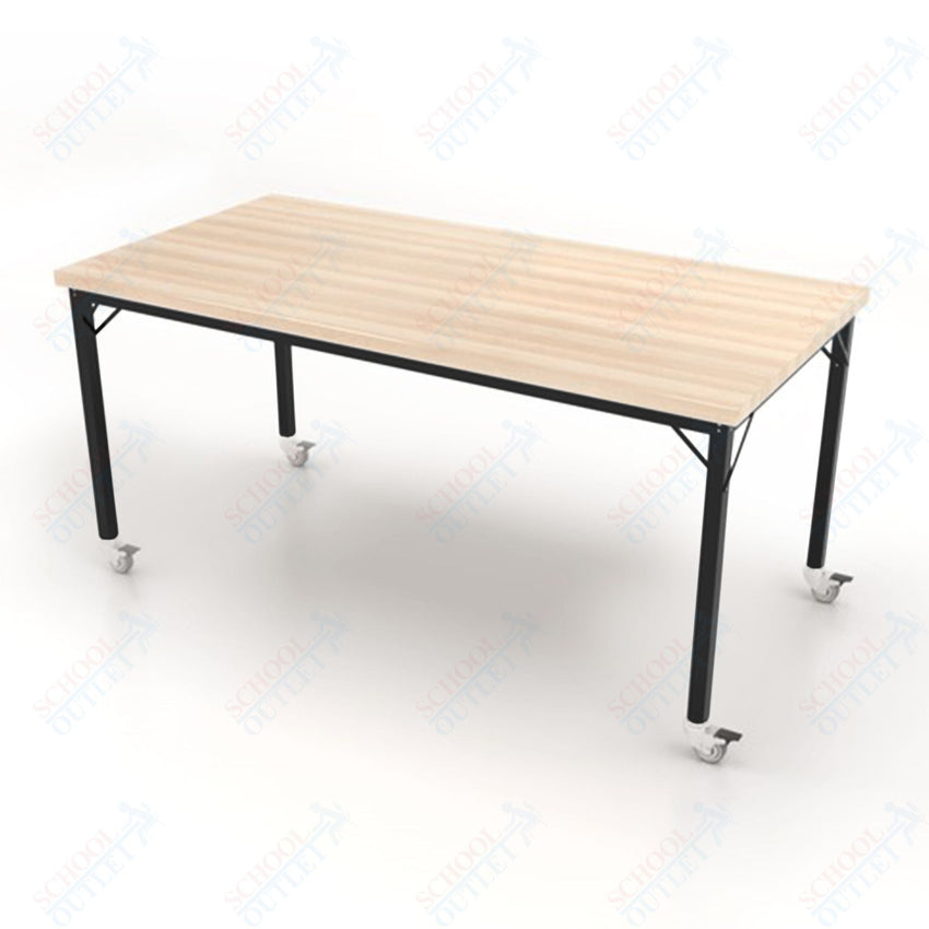 CEF Brainstorm Workbench 34" Height with Maple Butcher Block Top and Steel Frame for 3rd Grade and Up ADA Compliant - SchoolOutlet