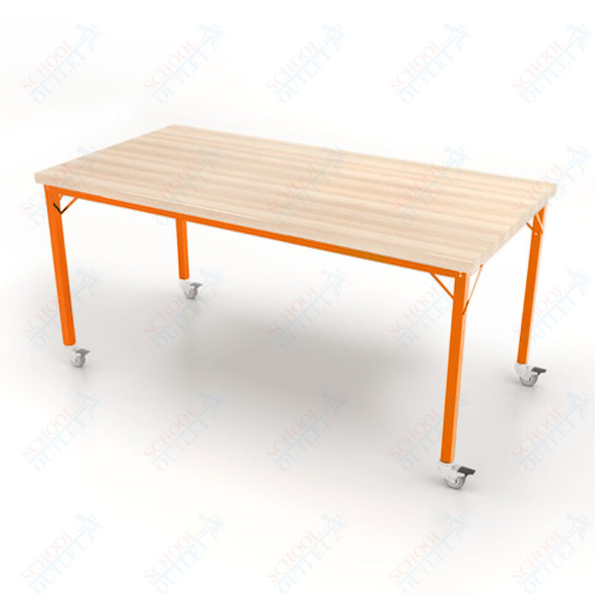 CEF Brainstorm Workbench 34" Height with Maple Butcher Block Top and Steel Frame for 3rd Grade and Up ADA Compliant - SchoolOutlet