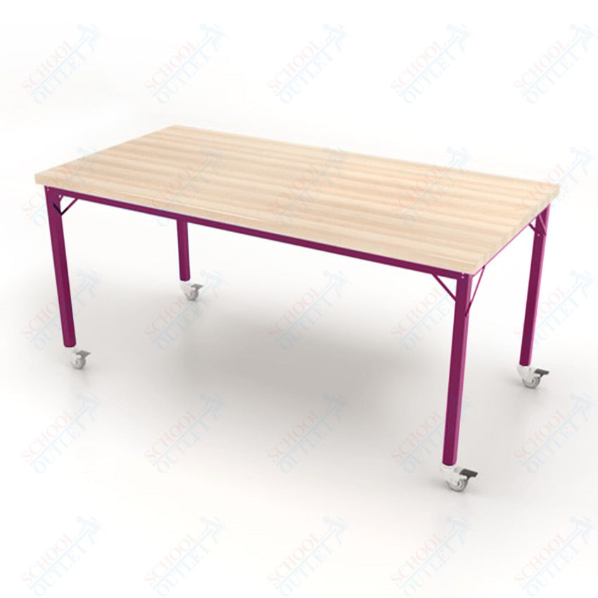 CEF Brainstorm Workbench 34" Height with Maple Butcher Block Top and Steel Frame for 3rd Grade and Up ADA Compliant - SchoolOutlet