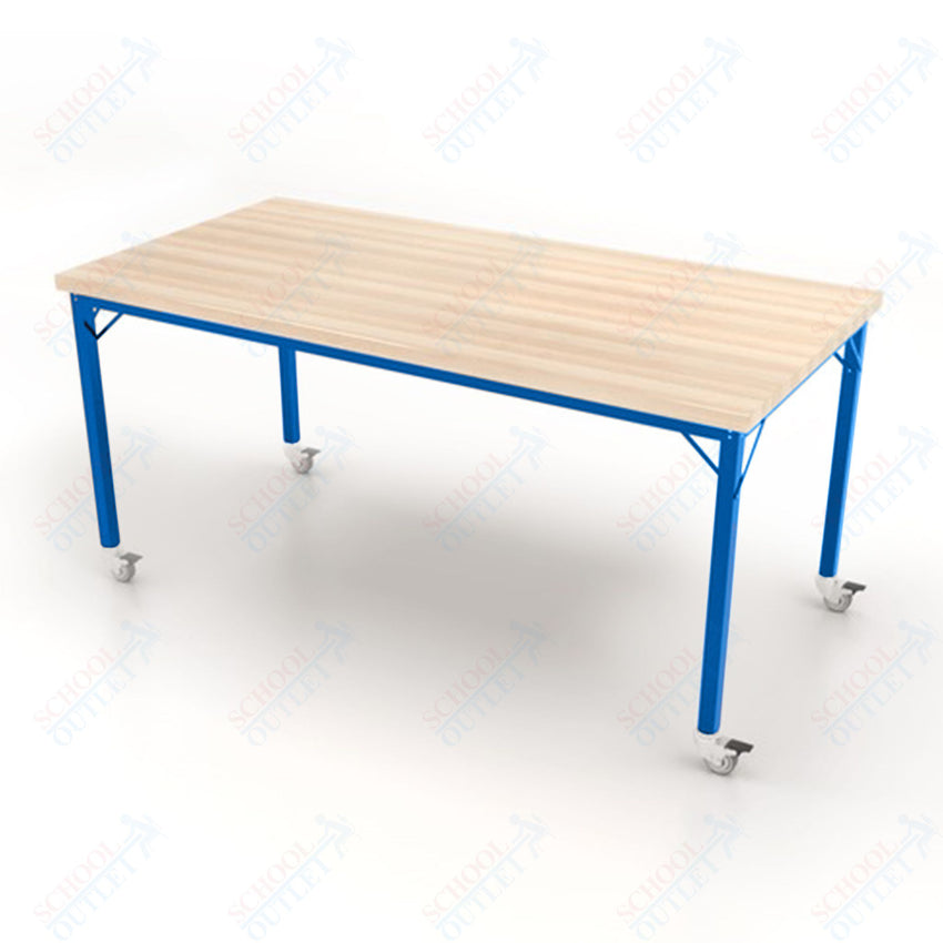 CEF Brainstorm Workbench 34" Height with Maple Butcher Block Top and Steel Frame for 3rd Grade and Up ADA Compliant - SchoolOutlet