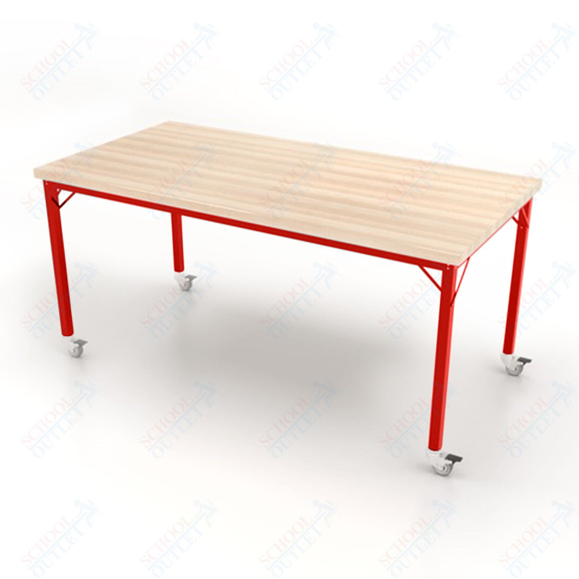 CEF Brainstorm Workbench 34" Height with Maple Butcher Block Top and Steel Frame for 3rd Grade and Up ADA Compliant - SchoolOutlet