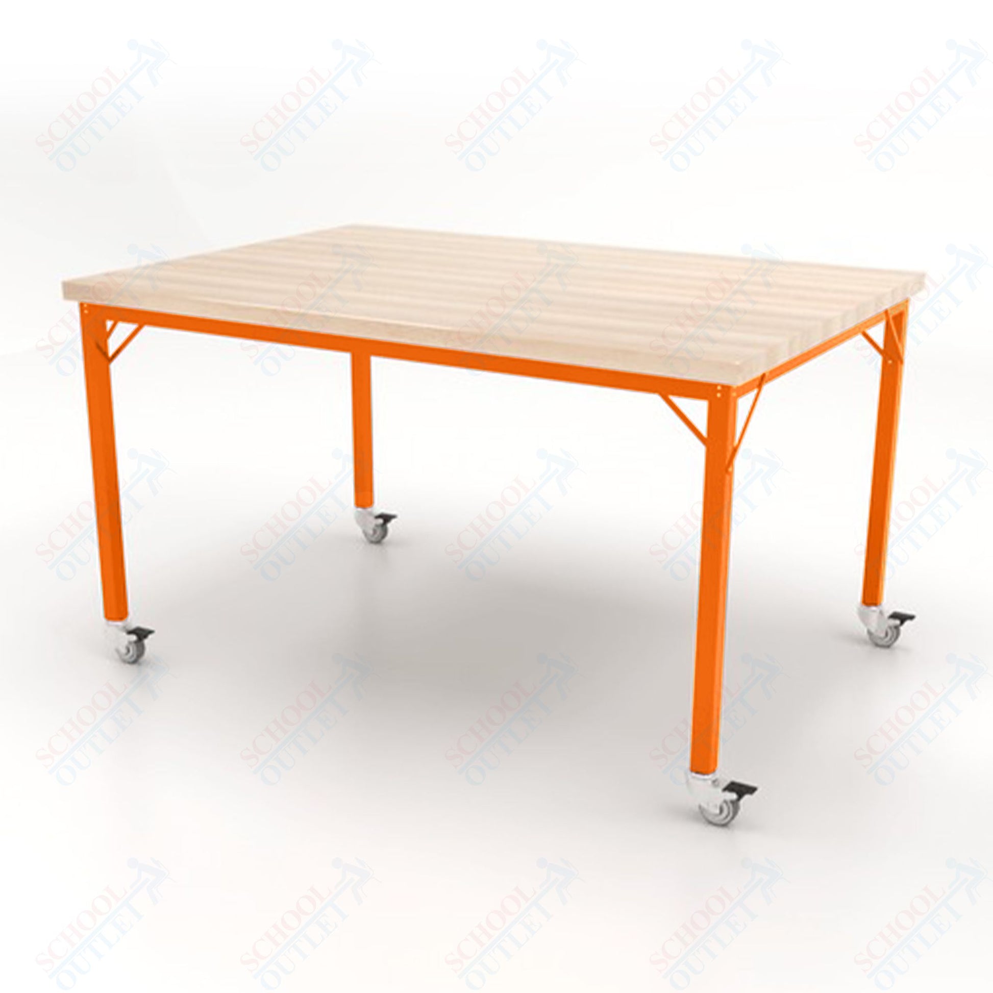 CEF Brainstorm Workbench 34" Height with Maple Butcher Block Top and Steel Frame for 3rd Grade and Up ADA Compliant - SchoolOutlet