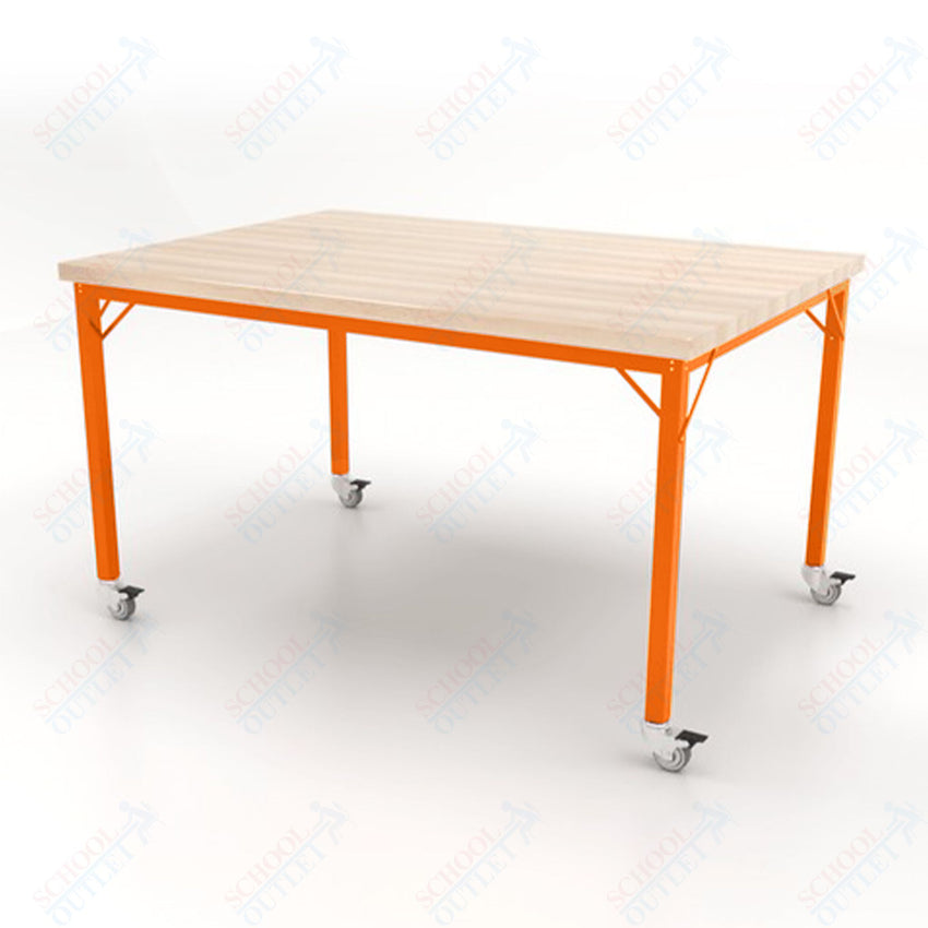 CEF Brainstorm Workbench 34" Height with Maple Butcher Block Top and Steel Frame for 3rd Grade and Up ADA Compliant - SchoolOutlet