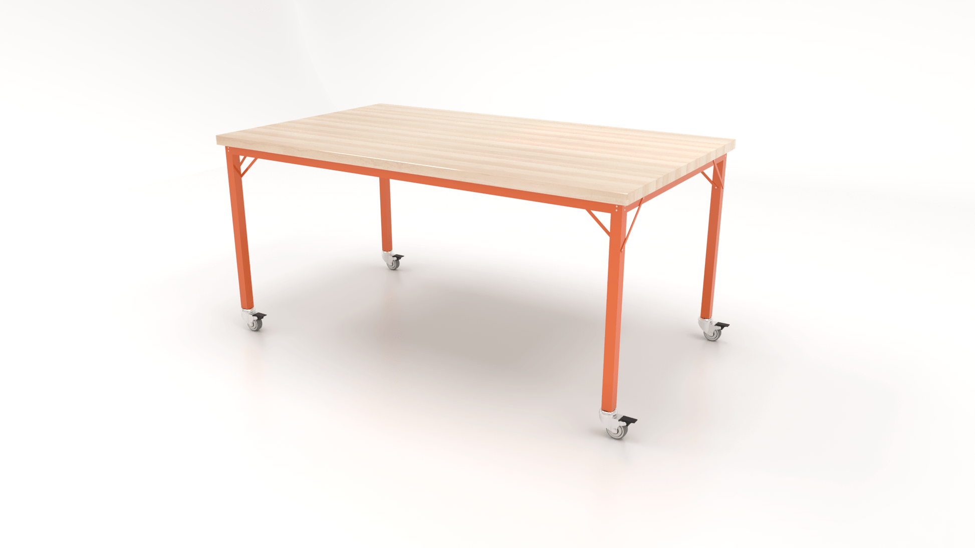 CEF Brainstorm Workbench 34" Height with Maple Butcher Block Top and Steel Frame for 3rd Grade and Up ADA Compliant - SchoolOutlet