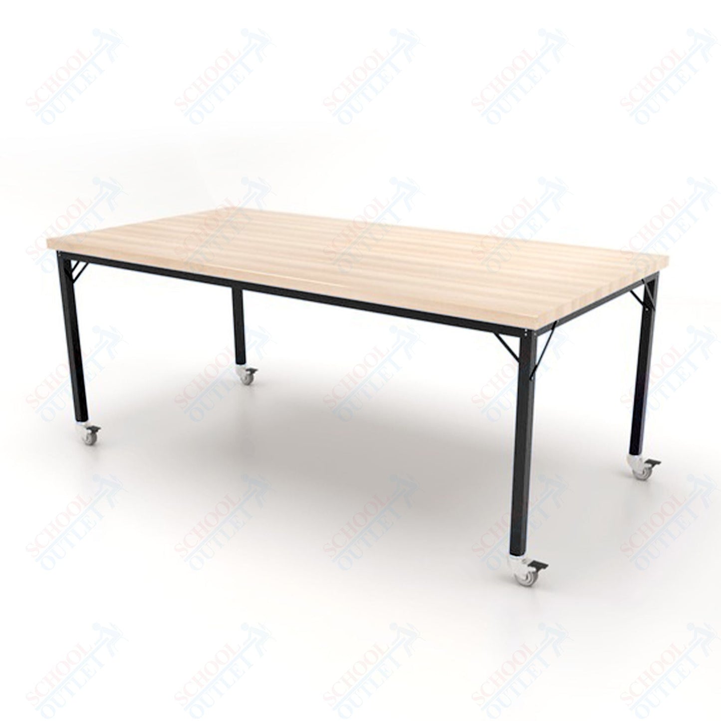 CEF Brainstorm Workbench 34" Height with Maple Butcher Block Top and Steel Frame for 3rd Grade and Up ADA Compliant - SchoolOutlet
