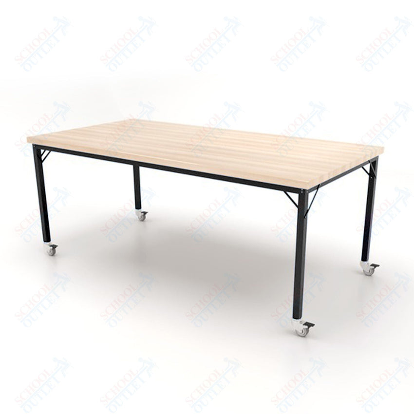CEF Brainstorm Workbench 34" Height with Maple Butcher Block Top and Steel Frame for 3rd Grade and Up ADA Compliant - SchoolOutlet