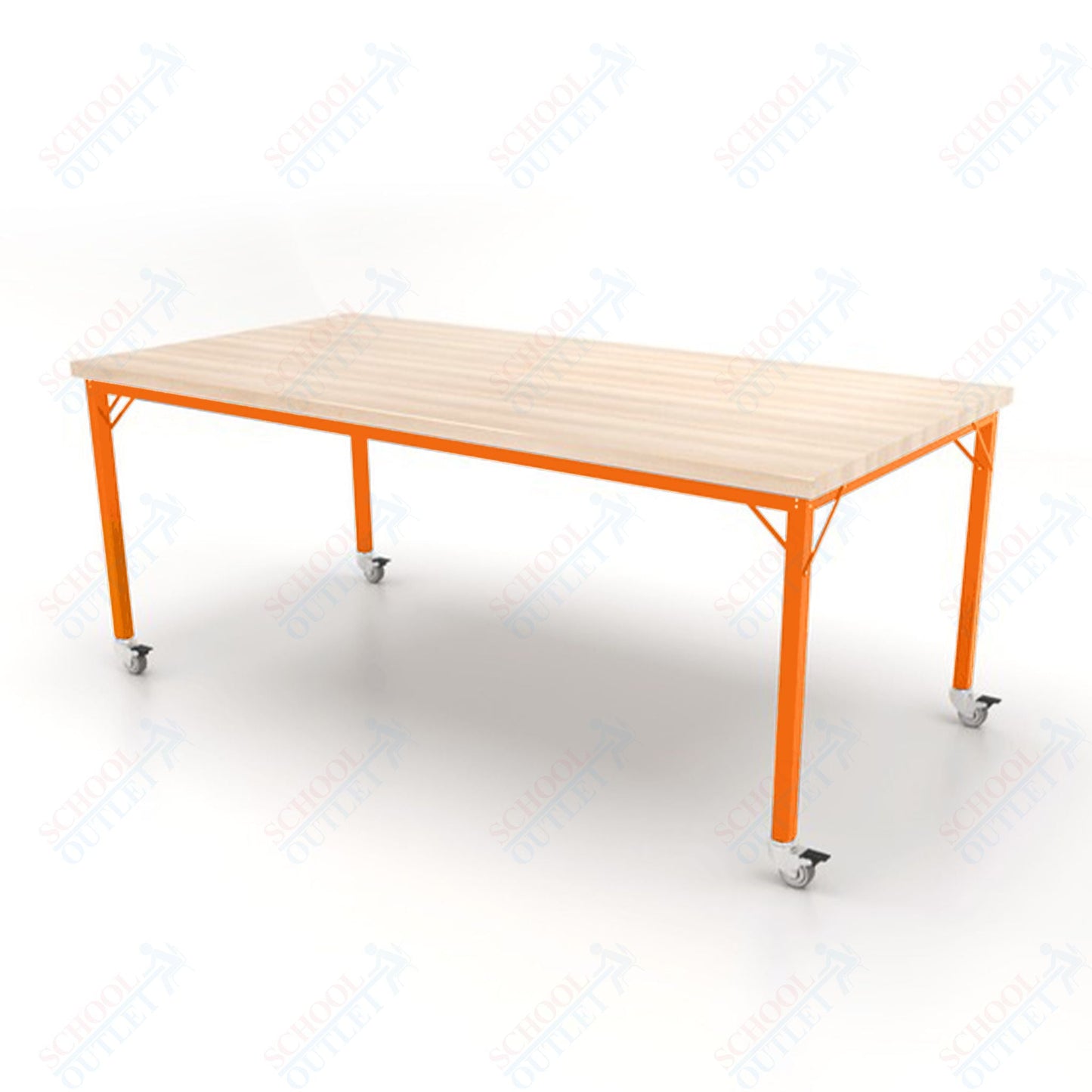 CEF Brainstorm Workbench 34" Height with Maple Butcher Block Top and Steel Frame for 3rd Grade and Up ADA Compliant - SchoolOutlet
