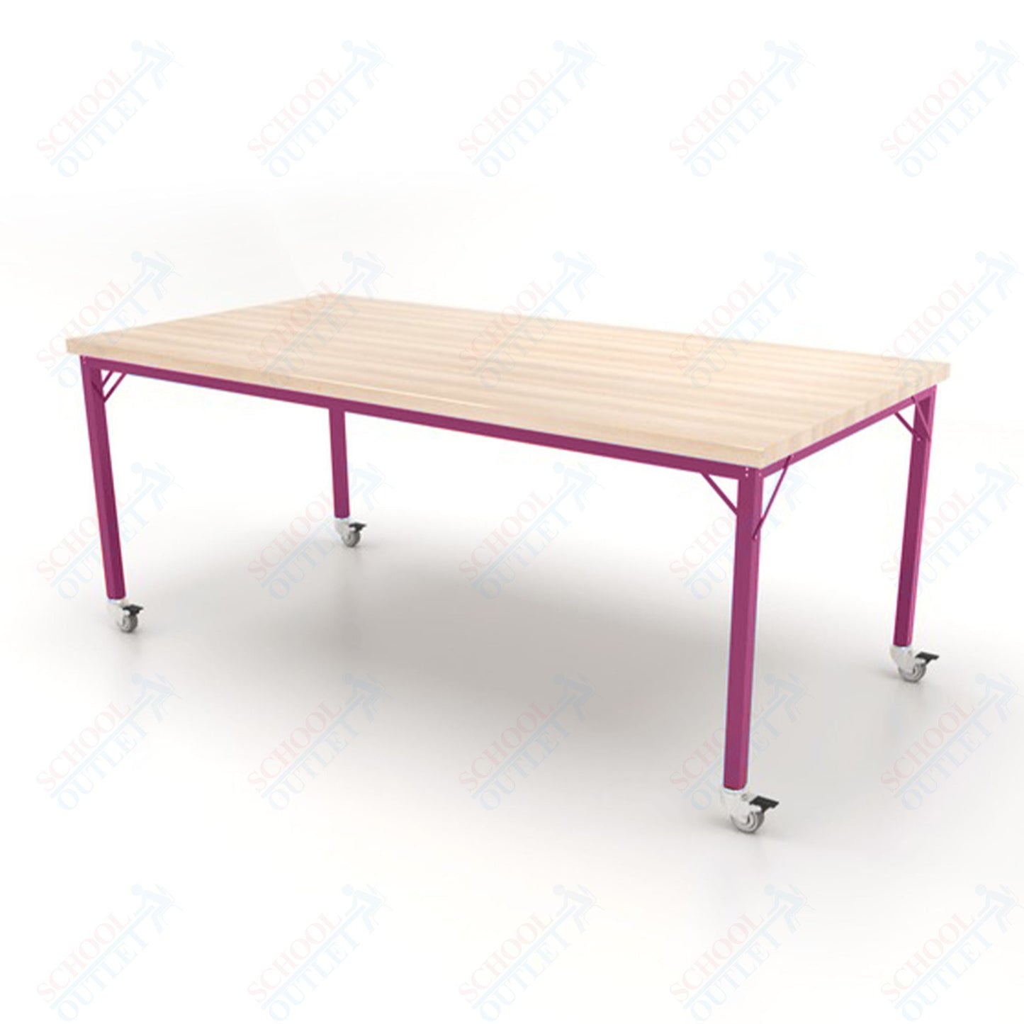 CEF Brainstorm Workbench 34" Height with Maple Butcher Block Top and Steel Frame for 3rd Grade and Up ADA Compliant - SchoolOutlet