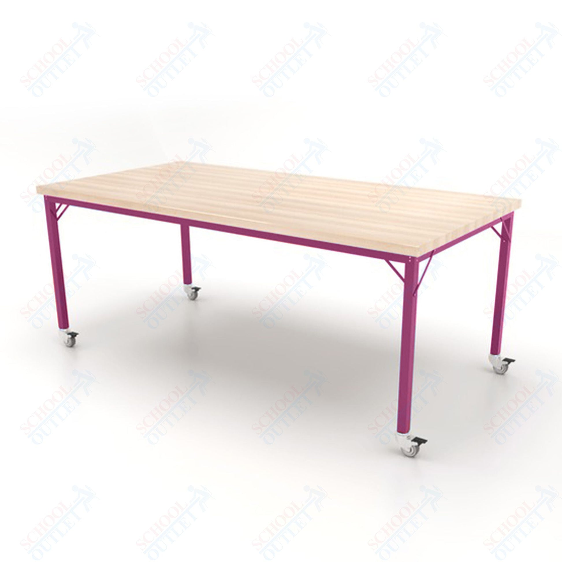 CEF Brainstorm Workbench 34" Height with Maple Butcher Block Top and Steel Frame for 3rd Grade and Up ADA Compliant - SchoolOutlet