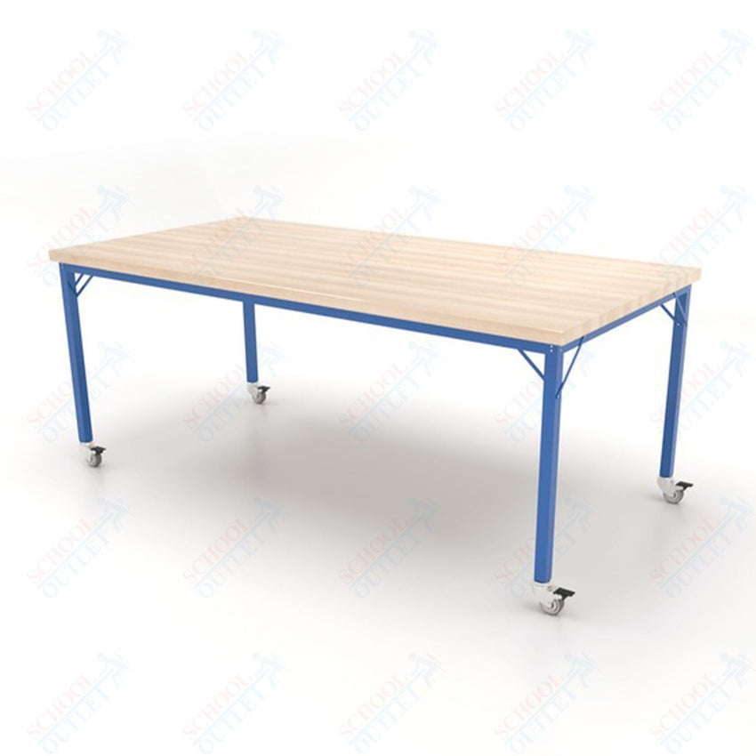 CEF Brainstorm Workbench 34" Height with Maple Butcher Block Top and Steel Frame for 3rd Grade and Up ADA Compliant - SchoolOutlet