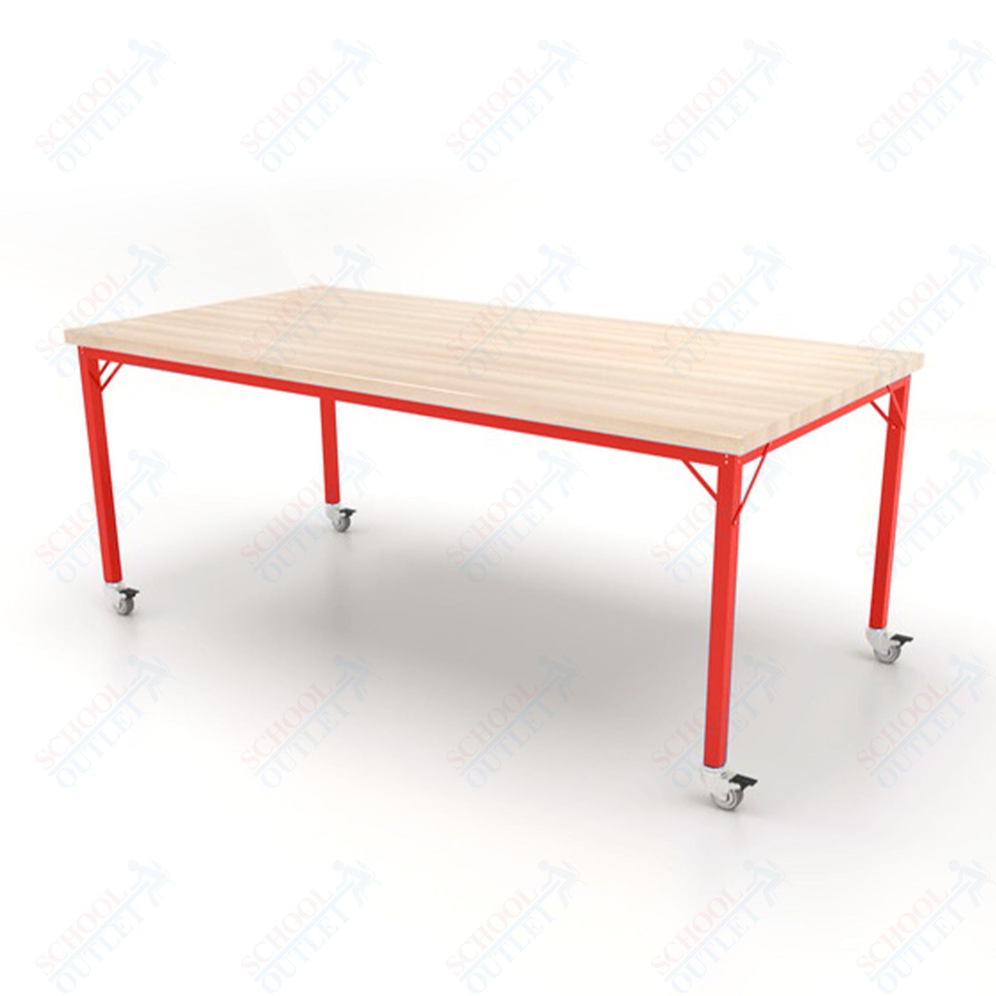 CEF Brainstorm Workbench 34" Height with Maple Butcher Block Top and Steel Frame for 3rd Grade and Up ADA Compliant - SchoolOutlet