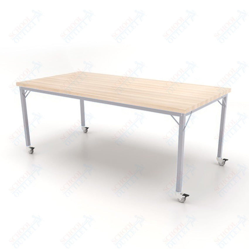 CEF Brainstorm Workbench 34" Height with Maple Butcher Block Top and Steel Frame for 3rd Grade and Up ADA Compliant - SchoolOutlet