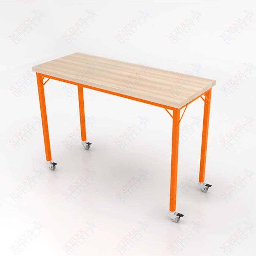 CEF Brainstorm Workbench 42" Height with Maple Butcher Block Top and Steel Frame for 6th Grade and Up - SchoolOutlet