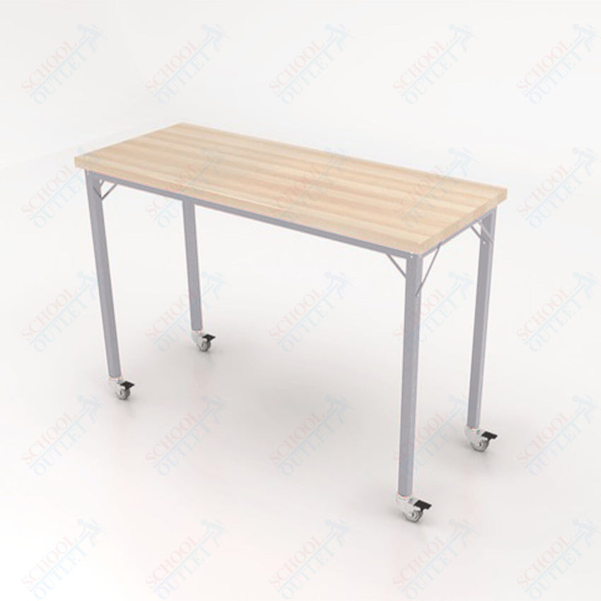CEF Brainstorm Workbench 42" Height with Maple Butcher Block Top and Steel Frame for 6th Grade and Up - SchoolOutlet