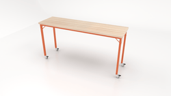 CEF Brainstorm Workbench 42" Height with Maple Butcher Block Top and Steel Frame for 6th Grade and Up