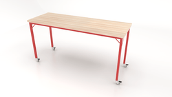 CEF Brainstorm Workbench 42" Height with Maple Butcher Block Top and Steel Frame for 6th Grade and Up