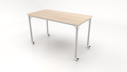 CEF Brainstorm Workbench 42" Height with Maple Butcher Block Top and Steel Frame for 6th Grade and Up