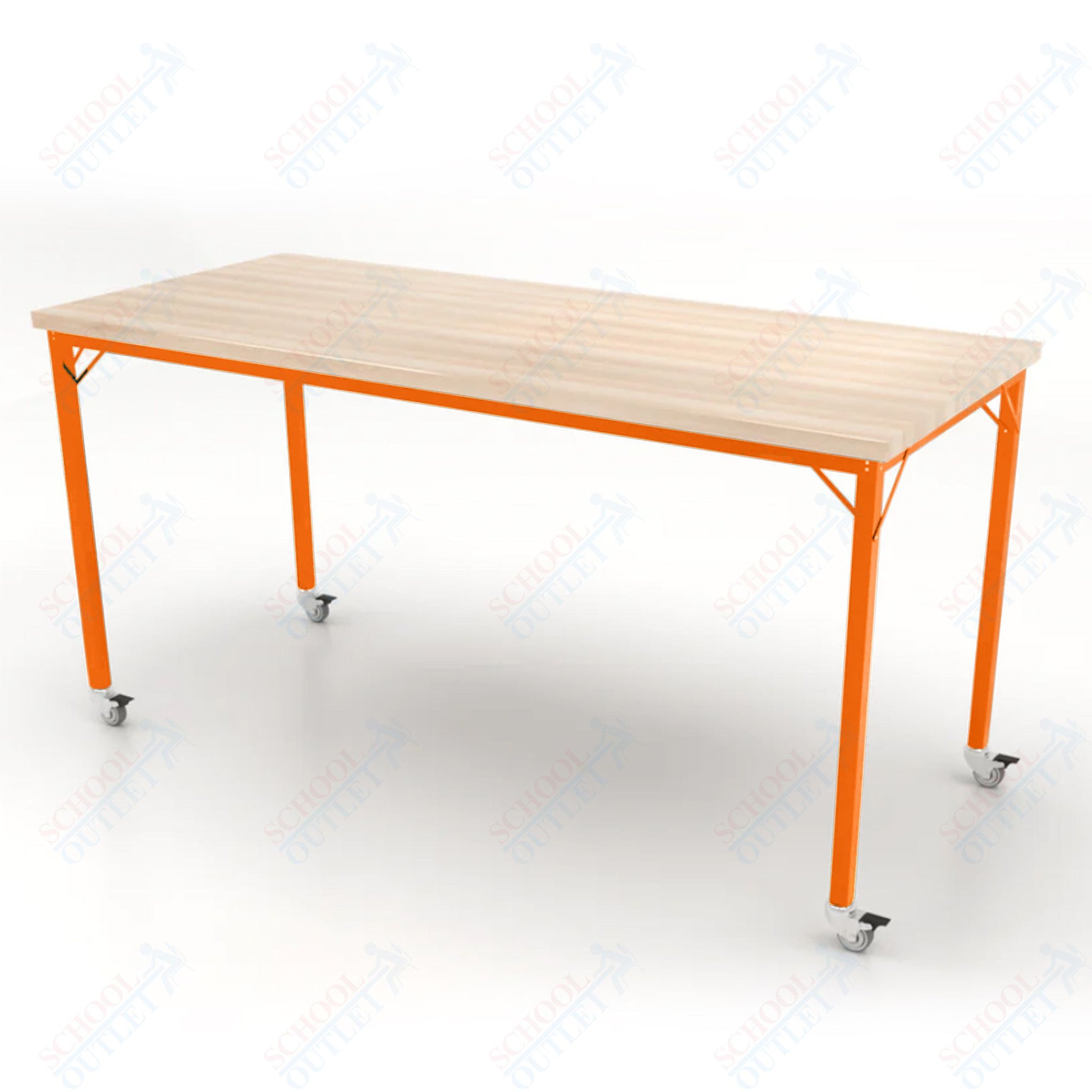 CEF Brainstorm Workbench 42" Height with Maple Butcher Block Top and Steel Frame for 6th Grade and Up - SchoolOutlet