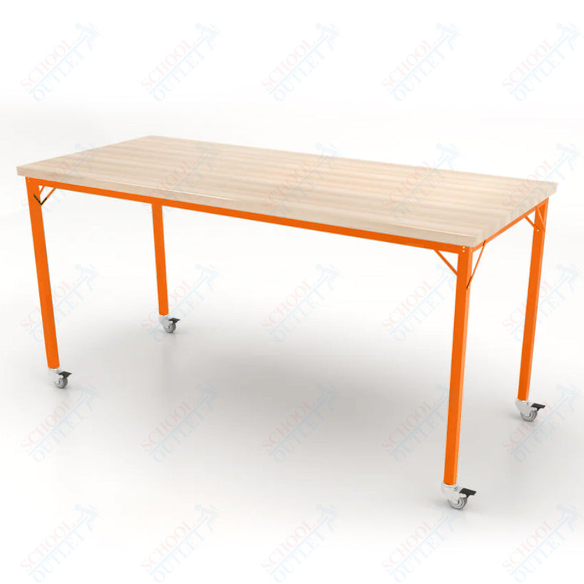 CEF Brainstorm Workbench 42" Height with Maple Butcher Block Top and Steel Frame for 6th Grade and Up - SchoolOutlet