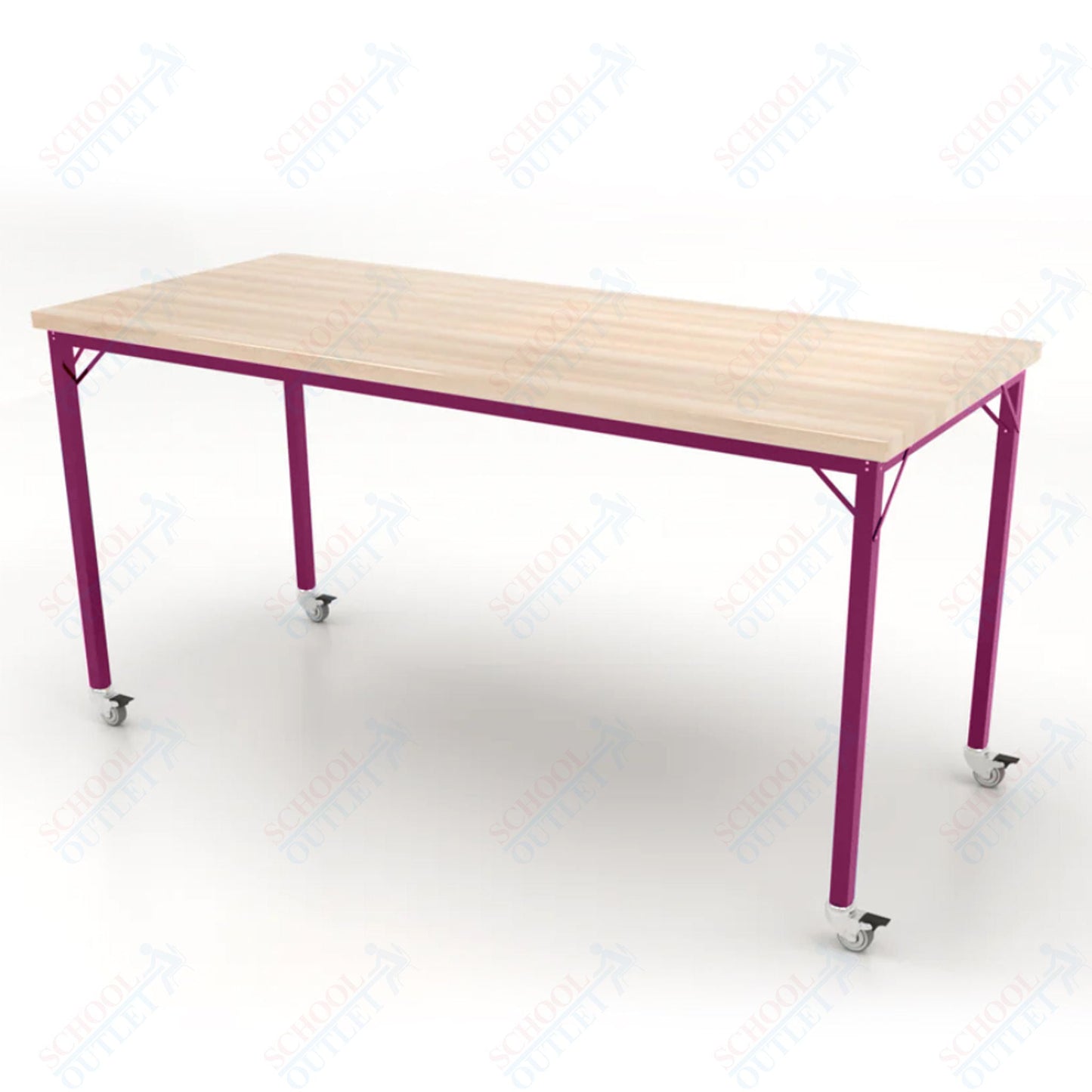 CEF Brainstorm Workbench 42" Height with Maple Butcher Block Top and Steel Frame for 6th Grade and Up - SchoolOutlet