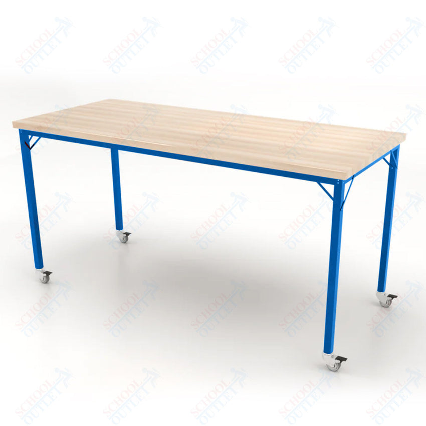 CEF Brainstorm Workbench 42" Height with Maple Butcher Block Top and Steel Frame for 6th Grade and Up - SchoolOutlet
