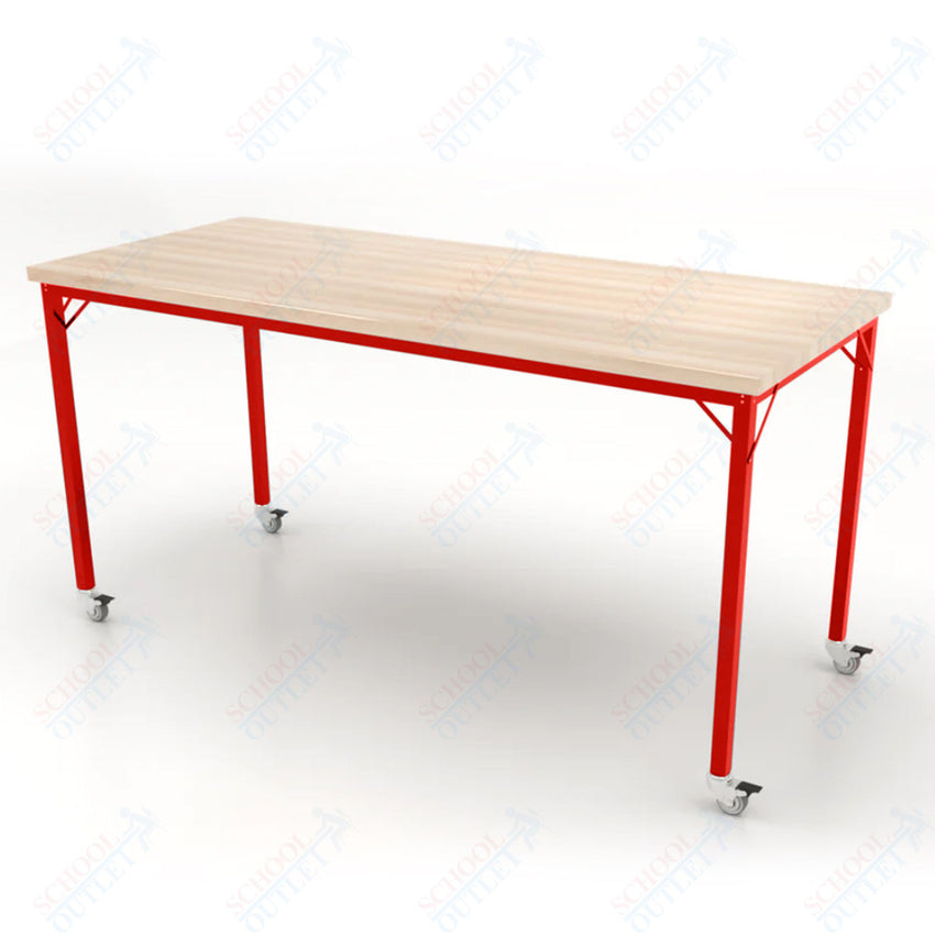 CEF Brainstorm Workbench 42" Height with Maple Butcher Block Top and Steel Frame for 6th Grade and Up - SchoolOutlet