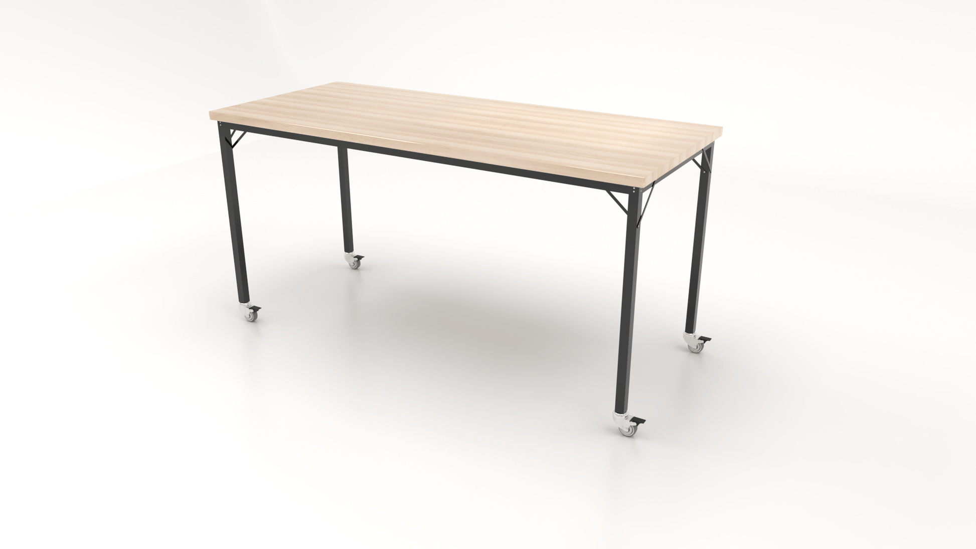 CEF Brainstorm Workbench 42" Height with Maple Butcher Block Top and Steel Frame for 6th Grade and Up - SchoolOutlet