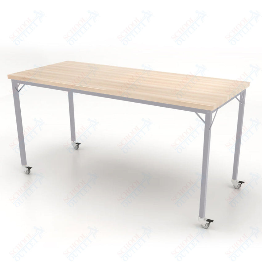 CEF Brainstorm Workbench 42" Height with Maple Butcher Block Top and Steel Frame for 6th Grade and Up - SchoolOutlet