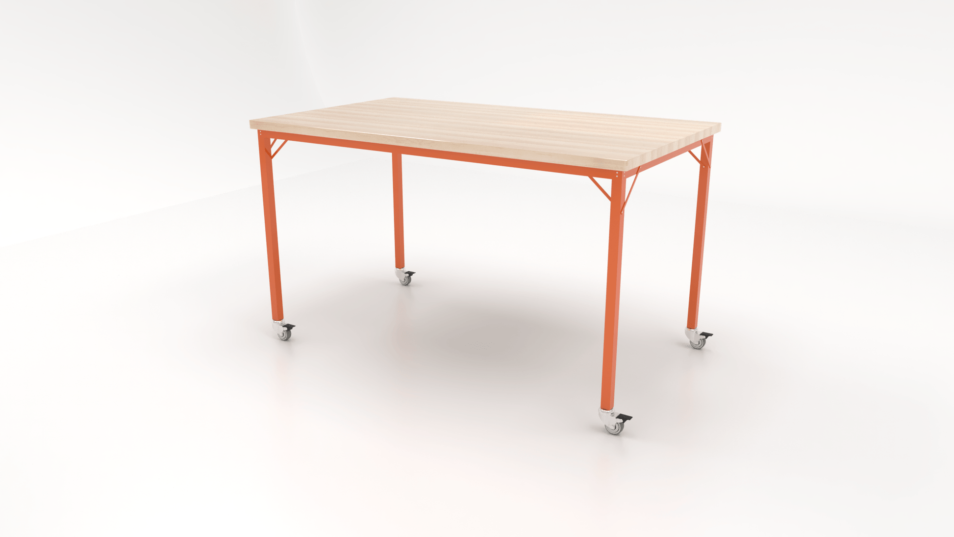CEF Brainstorm Workbench 42" Height with Maple Butcher Block Top and Steel Frame for 6th Grade and Up - SchoolOutlet