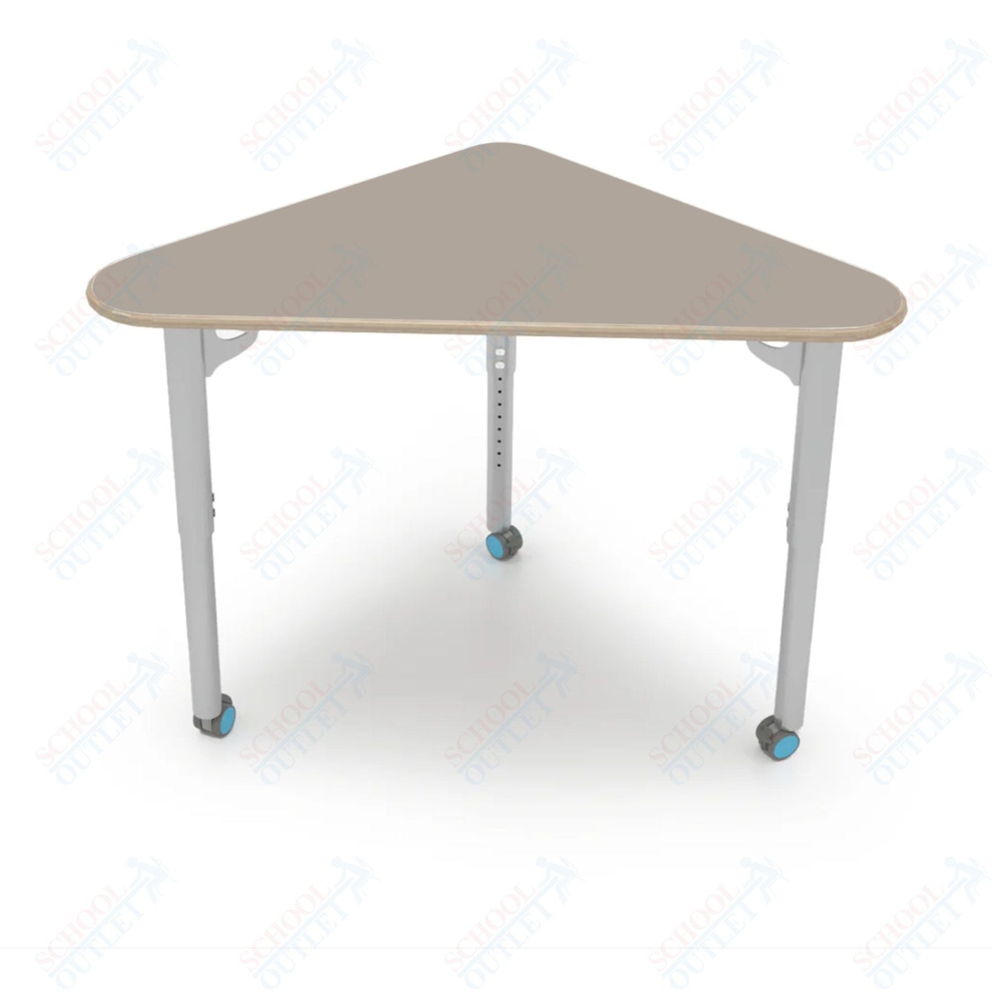 CEF ESTO Triangle Student Desk 41" x 25.25" Fenix Top on Baltic Birch and Adjustable Height Legs - SchoolOutlet