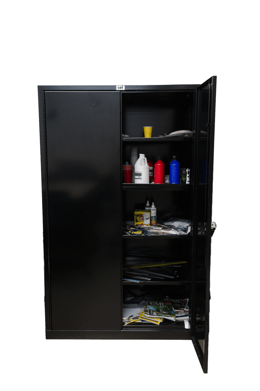 CEF Forge Metal Storage Cabinet 48" Wide x 78" Tall - Includes 4 Adjustable Shelves and 2 Drawer Storage System in Bottom (CEF - FC - 4878 - 5S - DD - 2D) - SchoolOutlet
